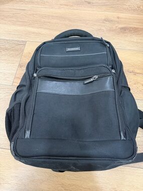 Brookstone Black Travel Backpack with Front Zip Pocket